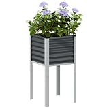 ShGaxin Pflanzkübel Anthrazit 45x45x88 cm Stahl, Blumentopf Gross, Blumenkasten Balkon, übertopf, Pflanzkasten, Flowerpot, Kräuterbeet Für Die Küche, Vertikalbeet - 4008966
