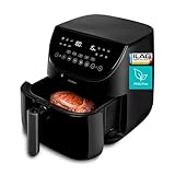 MEDION X20 XL Airfryer Heißluftfritteuse (6,6 Liter, 5 Fleischprogramme mit Temperaturfühler, leistungsstarker & leiser DC-Motor (5 Auto-Lüfterstufen), 1.700 Watt, 10 Programme, ILAG PFAS-frei)