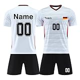 LAIFU Personalisierte Fußballtrikots T-Shirt Shorts Jeder Name Nummer Team Logo - Fußballtrikot Kinder Erwachsener Benutzerdefiniert Trik
