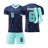 WM 2026 Fußball Trikot Kinder Erwachsene Fußball Trikots, Deutschland Heim Auswärts Fussball Trikot Set, Fussballtrikot Jungen Herren Football T-Shirt, Short und Socken Fußballtrikot 10-11 Jahre A06