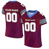 Personalisiertes American Football Trikot mit Namen Nummer Kurzärmelig Benutzerdefinierte Herren Sporthemden Trikot Atmungsaktiv Personalisierte Fußballtrikots Shirt für Frauen Männer Jug