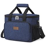 Lifewit Große Mittagstasche 24-Dosen (15L) Isolierte Lunchbox Weiche Kühlbox Kühltasche für Erwachsene Männer Frauen, Dunkelb