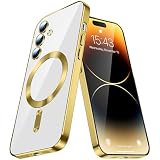 SIYOPINPFY Magnetische Hülle für Huawei P30 Pro Hülle mit Kameraschutz, Clear Dünne Silikon Stoßfeste Schutzhülle Anti-Kratzt Stoßstange Handyhülle für Huawei P30 Pro Gold CX