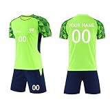 Benutzerdefiniert Fussball Trikot T-Shirt Shorts 2 Teiliges Set Mit Jeder Name Nummer Team Logo Fußballtrikot Kinder Männer Jungen Personalisierte Fußballtrik