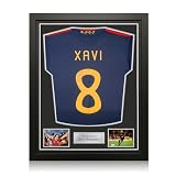 Exclusive Memorabilia Spanien 2010 Fußballtrikot signiert von Xavi Hernandez. G