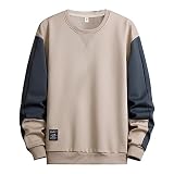 XTBFOOJ Men's Hoodies Herren Kapuzenpullover Hoodie Pullover Mit Kapuze Kordelzug Kängurutasche Rippbündchen Label-Details Baumwollmischung Regular Fit Kapuzen Sweatjacke Herren Tshirts Leinentunik