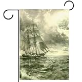 Eslifey Gartenflagge, Seefahrt, Marine, Landschaft, 30,5 x 45,7 cm, doppelseitig außen, saisonale Bauernhaus-Flagge, Outdoor-Flagge, personalisierte Heimdek
