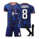Holland 24 Fußball Trikot, Holland Hause/Auswärts Fußball Trikot für Kinder Erwachsener, Fussball Trikots Shorts und Socken Anzug Jungen H
