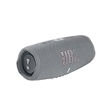 JBL Charge 5 Bluetooth-Lautsprecher - Grau – Wasserfeste, portable Boombox mit integrierter Powerbank – Eine Akku-Ladung für bis zu 20 Stunden kabellosen Musikg