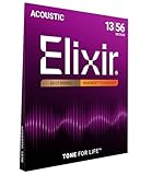 Elixir 11102 Saiten 80/20 Bronze Akustik-Gitarrensaiten mit NANOWEB Beschichtung, Medium (.013-.056)