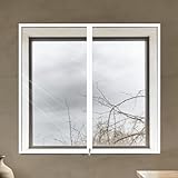 Selbstklebend Thermofolie Fenster Isolierfolie 112 x 140 cm Transparente Thermo Cover Fensterfolie Mückenschutz für Fenster Winterfest Machen, Weiß
