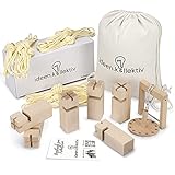 ideen.kollektiv Fröbelturm Gesellschaftsspiel - Stapelspiel aus Buchenholz für bis zu 24 Spieler - Teambuilding Outdoor Spiel für Kinder und Erwachsene inkl. hochwertigem Stoffb