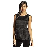 Boland - Charleston Top, Schwarz, für Damen, Shirt mit Fransen, 20er Jahre, Flapper, Kostüm, Verkleidung, Mottoparty