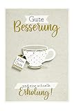 Perleberg Genesungskarte mit schönem Motiv - liebevolle Gute Besserung Karte - Gute Besserung Geschenke Frauen & Männer - Karte Gute Besserung - Karten mit Umschlag - 11,6 x 16,6