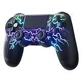 ECHTPower Wireless Controller für PS-4, LED Game Controller Kompatibel mit PS-4/Slim/Pro/PC, Gamepad mit Dual Vibration, RGB, 1000mAh Akku, 6-Achsen, Touchpad, Kopfhöreranschluss, Screenshot-Schw