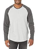 Amazon Essentials Herren Henley-Shirt mit Langen Ärmeln und normaler Passform (erhältlich in Big & Tall), Dunkelgrau Hellgrau Meliert, XL