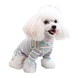 Coversolat Hundekleidung Kleine Hunde Hundepullover Chihuahua Regenbogen Streifenshirt Kurzarm Dünne Sweater Hundekostüm Katzen Hunde Kleidung