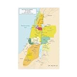 Bibelgeschichtskarte mit 12 Stämmen Israels, Wandkunst, Gemälde, tolles Erwachen, Karte, Poster, Bibelkarten, Diagramme für Zuhause, Büro, Klassenzimmer, Dekoration, 20 x 30 cm, ungerahmt (Englisch)