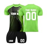 Generisch Personalisiert Fußball Trikots für Kinder/Erwachsener mit Namen, Fussball Trikot Trainingsanzug Herren Jung