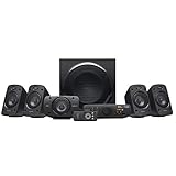 Logitech Z906 5.1 Sound System, Lautsprecher mit 1000 Watt Surround Sound, THX, Mehrere Audio-Eingänge, Fernbedienung, EU Stecker, PC/PS4/Xbox/Stereo-Anlage/TV/Smartphone/Tablet - Schw