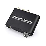 SOUTHSKY 192KHz DAC Wandler, 5.1CH zu 2.0CH Decoder, Digital zu Analog Adapter, Optisch Koaxial zu RCA Cinch, 3,5 mm, Stereo Audio, Unterstützung Dolby AC-3,DTS für PS2,PS3,PS4, Xbox,DVD