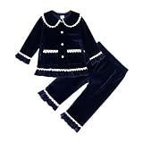 Generisch Schlafanzug Mädchen Pyjama Kinder Unifarben Warmer Schlafanzug Kinder Langarm Pyjama Teenager Mädchen Winter Warm Schlafanzug Lang Teenager Schlafanzug Mädchen fü