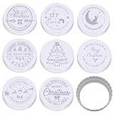 BEAHING 8pcs Weihnachtskeks -Stempel, Weihnachtsmotiven runde Keksform mit Basis 3D -Plastik -Keksmarken DIY wiederverwendbares Waschkeksstempel für Weihnacht Backkekse Cookie Stemp