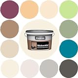 Dimensa Wohncolor bunte Wandfarbe creme hell-beige 2,5 Liter, Vanille creme hell-beig