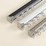 Deckenvorhangschienen-Set – robuste 2 m 3 m 5 m Gardinenstange für Raumteiler, Schlafzimmer, Wohnzimmer – Wand- oder Deckenhalterung mit Beschläg