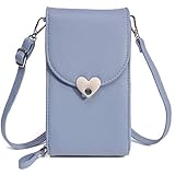 Suney Frauen Kleine Umhängetasche, Niedlich 5,8 Zoll Leichte PU Leder Kleine Umhängetaschen Handytasche Brieftasche Outdoor Mini Telefon Umhängetasche mit verstellbarem Schultergurt Für Frauen - B