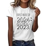 T-Shirt Damen Baumwolle für lässige Oberteile, kurzärmeliges T-Shirt mit Rundhalsausschnitt, lockeres Oberteil mit Aufdruck Sexy Shirt Damen Lässiges Bedrucktes T-Shirt Für F