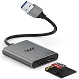 acer USB 3.0 Kartenleser mit Kabel, USB-A SD Micro SD Card Reader Aluminium Kartenlesegerät Typ A Speicherkartenleser Adapter für Computer, PC, Laptop, Trail Camera, SDXC, Micro SDHC, TF, RS-MMC