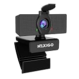 NexiGo N60 1080P Webcam, HD-Webcam mit Mikrofon, Softwaresteuerung und Datenschutzabdeckung, USB-Computerkamera, Sichtfeld mit 110°, Plug-and-Play, für Zoom/Skype/Teams, Konferenzen und V
