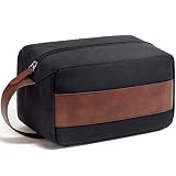 Vorspack Kulturbeutel für Herren – wasserabweisende Reisetasche für Toilettenartikel, leichte Hygiene-Tasche für Badezimmer, Reiseutensilien, Geschenke, Schwarz, M