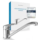 Bächlein Küchenarmatur Arado – 360 Grad schwenkbar (Chrom) – Einhand-Spültischbatterie Chrom mit 360° schwenkbarem Auslauf, Wasserhahn für die Küche in extra massiver Ausführung…