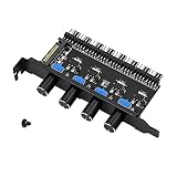 SinLoon 4 Knopf Kühler Lüfter Geschwindigkeitsregler PC 8 Kanäle Lüfter Hub für CPU Gehäuse HDD VGA PWM Lüfter PCI Halterung 12V Lüftersteuerung Netzteil SATA/4Pin S