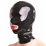 Sm Latex Maske Cosplay Halloween Masken Bdsm Spielzeug Latexmasken Sm Und Herren Kopfmaske Masken Gummimasken Fetisch Extreme Sex Spiele Schwarze Maske Latex(XXS)