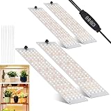 idudu 4Stück Pflanzenlampe LED Vollspektrum, Pflanzenlicht mit 540 LEDs, Pflanzenleuchte Wachsen licht für Zimmerpflanzen Grow Light mit Zeitschaltuhr, 10 Arten von Helligk