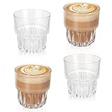 Ilyapa Cortado Gläser 130 ml Doppelschnapsgläser – Set mit 4 Gibraltar Rock Glas Espressotassen, Kaffee-Schnapsgläser, Barista, 130 ml Espresso-Schnapsglas für Hochzeit, Party