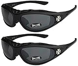 X-CRUZE 2er Pack Choppers 911 Sonnenbrillen Motorradbrille Sportbrille Radbrille - 1x Modell 01 (schwarz/schwarz getönt) und 1x Modell 01 (schwarz/schwarz getönt) - Modell 01 + 01