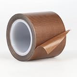 EXLECO Teflonband 50mm x 10m Teflon Klebeband Teflon Band PTFE Klebeband Hochtemperaturband Hitzebeständiges Klebeband bis 300℃ Glasgewebeband Vakuumierband für Vakuumiermaschine Impulsversieg