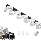 Deckenhalterung Vorhangschiene Set, Einzelne Vorhangschiene, S-Form Wasserwelle Deckenvorhangschiene, Decken- oder Wandmontage, Schwerlastvorhangschienen für Wohnzimmer, Schlafzimmer, R
