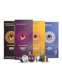 AFRO COFFEE 40 Kaffeekapsel Probierset 4 Sorten mit Decaf I Premium Kaffee Kapseln Bio Fairtrade I Arabica & Robusta Kaffee in kompatiblen Kaffeekapseln* I Ostafrika Kaffee I säurearm, entk