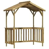vidaXL Kiefernholz Imprägniert Grillpavillon Pavillon Grillzelt Grillhütte Grill Überdachung Windschutz Grillüberdachung 163,5x93x210