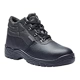 Blackrock Sicherheits-Chukka-Stiefel mit antistatischem Schutz, schwarze Leder-Sicherheits-Hiker mit Stahlkappe und Schutz-Zwischensohle aus Stahl, Knöchelunterstützung, leichte S