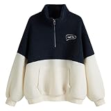 Hoodie Damen Süss Sweatshirt mit Kapuze EKG-Muster Kapuzenpullover Kawaii Leichter Locker Langarmshirt Pullover Langarm Pulli Oberteile Teenager Mädchen Hoodies Shirt Herbst Winter SportmantelA464
