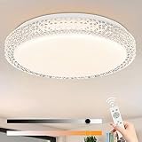 ZMH LED Deckenleuchte Dimmbar Deckenlampe mit Fernbedienung - 18W Schlafzimmerlampe mit Fernbedienung Ø30cm Kristall Modern Sternenhimmel Rund Deckenbeleuchtung für Schlafzimmer Wohnzimmer Küche F