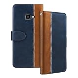 Shantime Leder Flip Hülle Kompatibel mit Samsung Galaxy Xcover 4 G390F G398F Case Mit Kartenhalter RFID-blockierend Magnetischer Ständer Schlanke Passform Geschäftsschutzhülle(Blau)