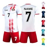 LAIFU Personalisierbare Fußballtrikots für Personalisierte Kindertrikots mit Namen, Atmungsaktive Fußballtrik