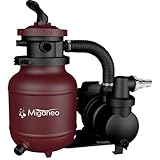 Miganeo Sandfilteranlage Speed Clean Dynamic 7000 - Rot | Pumpenleistung 6.300 l/h | Filterleistung 4.500 l/h | Filteranlage für Pools bis 19.000 Liter | Stromsparende 250 W